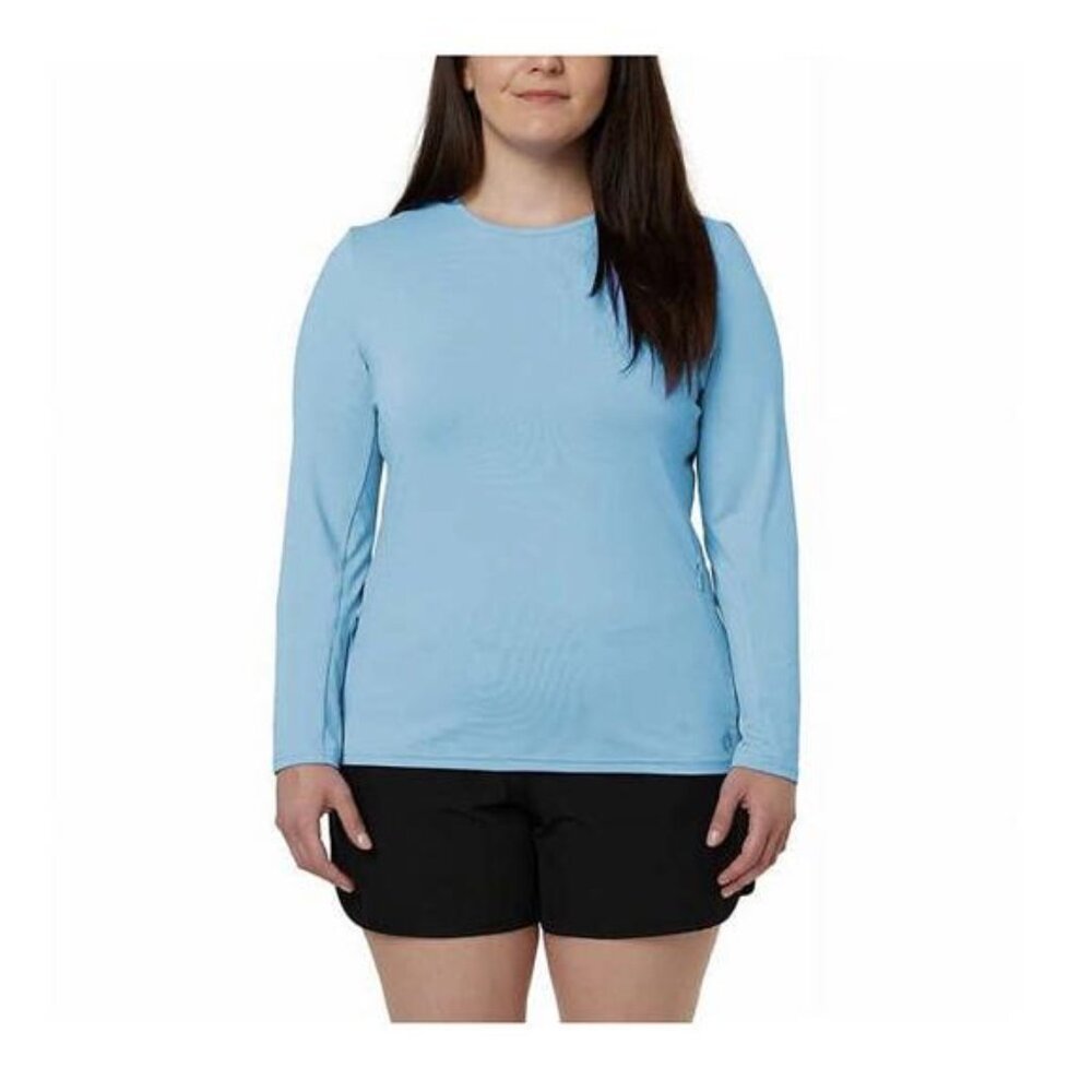 Hang Ten Womens Sun Tee (Power Blue, XX-Large)